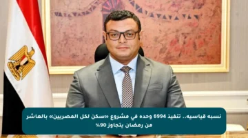 نسبة قياسية.. تنفيذ 6994 وحدة في مشروع «سكن لكل المصريين» بالعاشر من رمضان يتجاوز 90%
